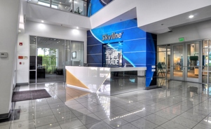 Skyline Los Angeles office lobby